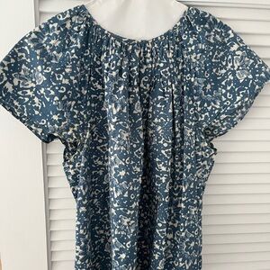 Ulla Johnson Blue top with cute puff short sleeve. Worn once!